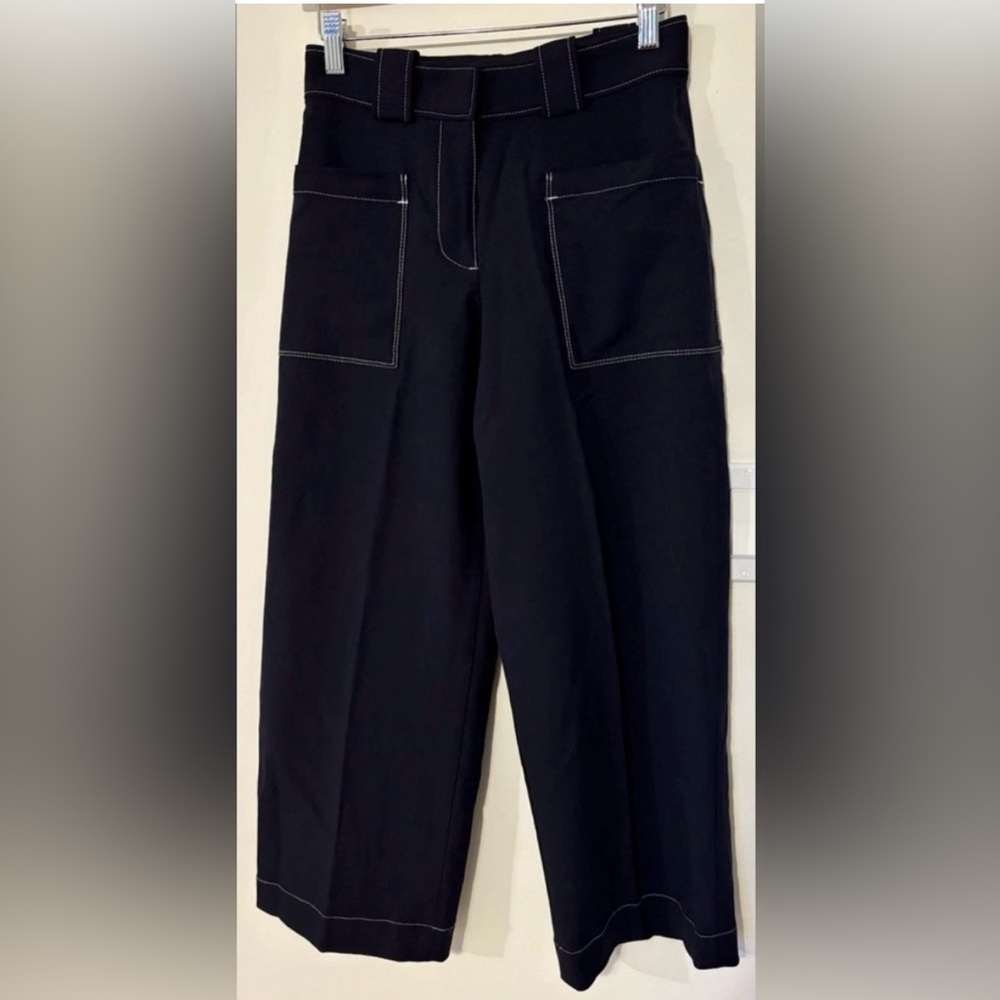 Designer Tory Burch 95% Wool Navy Blue Cropped Women’s Pants Size 0 sku#80